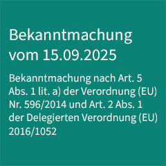Bekanntmachung vom 15.09.2025