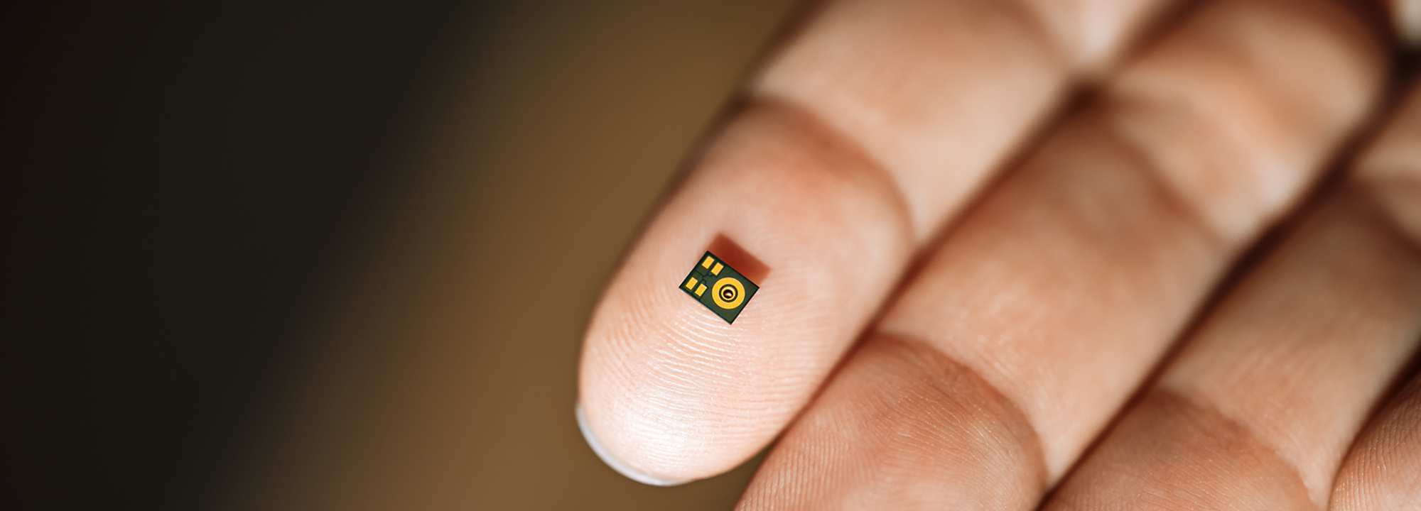 Microchip on a finger