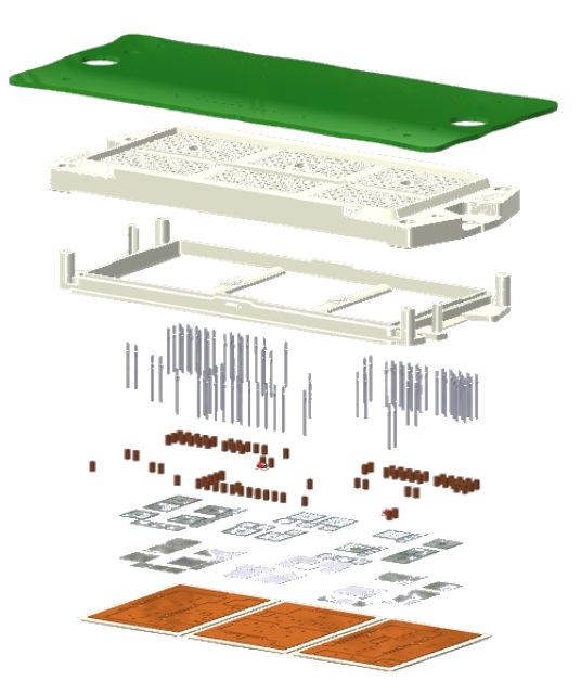 Cross sectional of Infineon's SiC power module