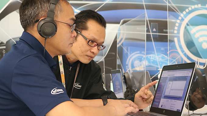 Employees collaborating learning