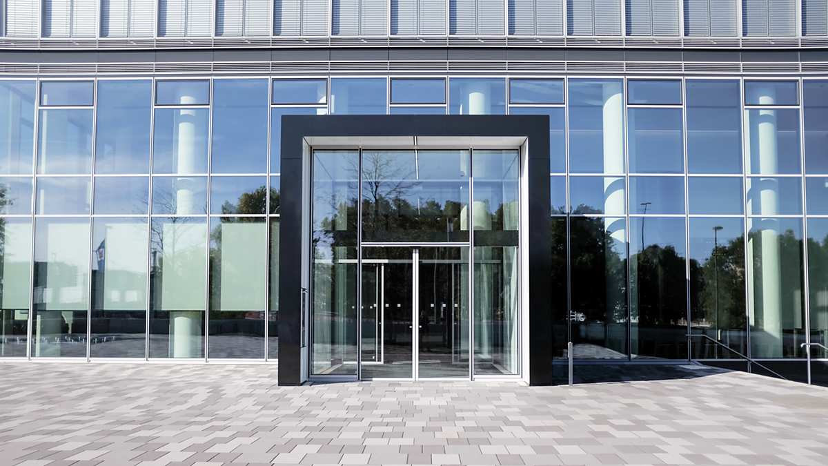 Entrance of modern building