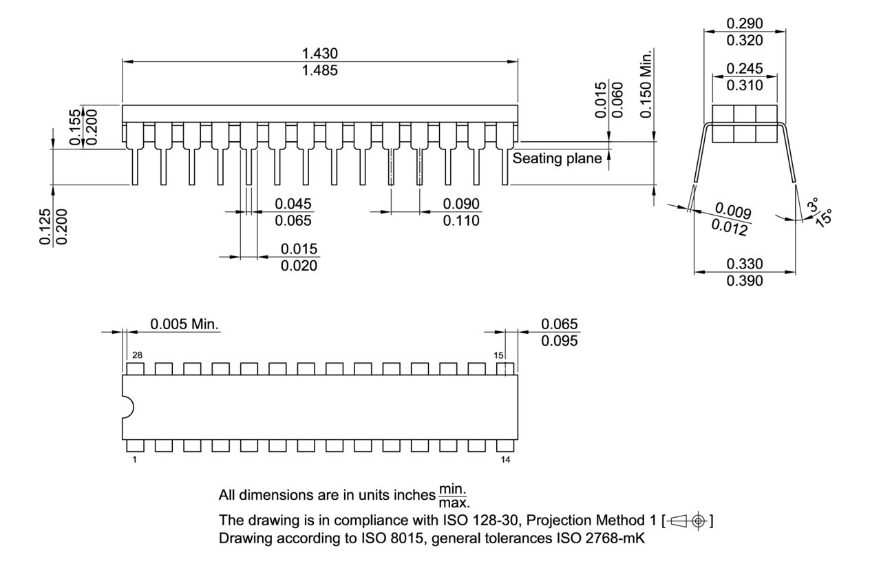 C-DIP-28-800_Package Outline