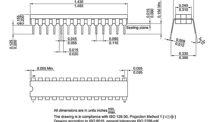 C-DIP-28-800_Package Outline