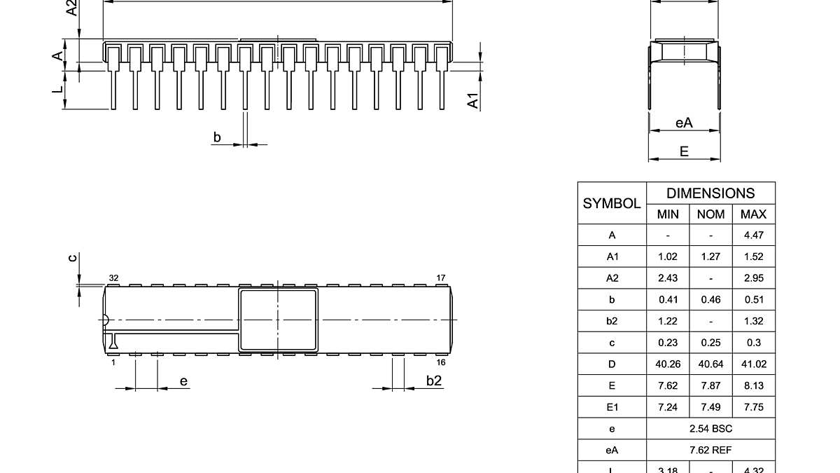 C-DIP-32-800_Package Outline