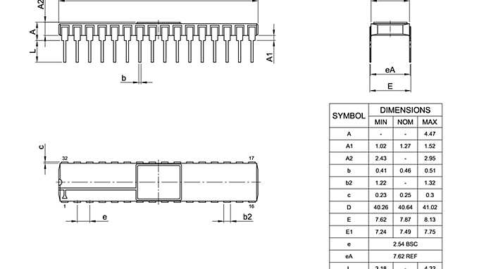 C-DIP-32-800_Package Outline