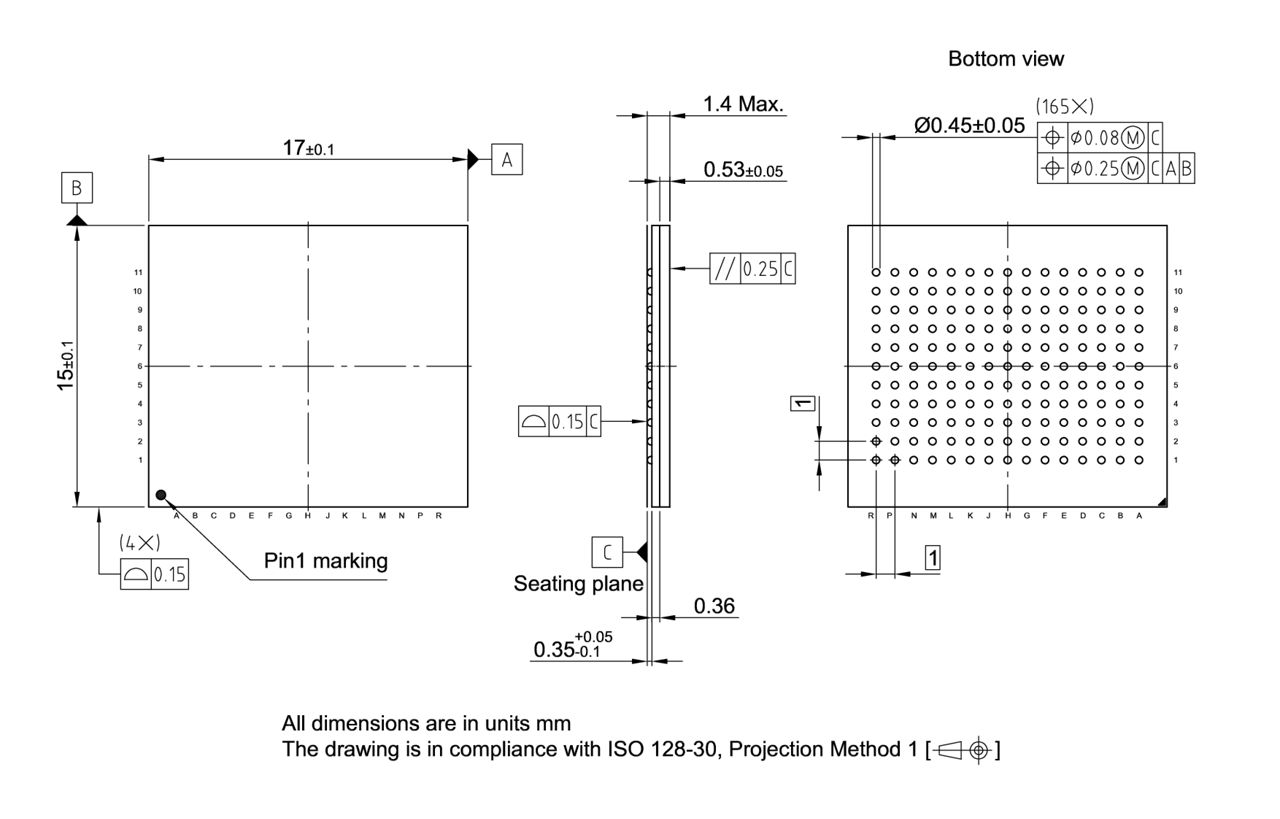 P-BGA-165-800_Package Outline
