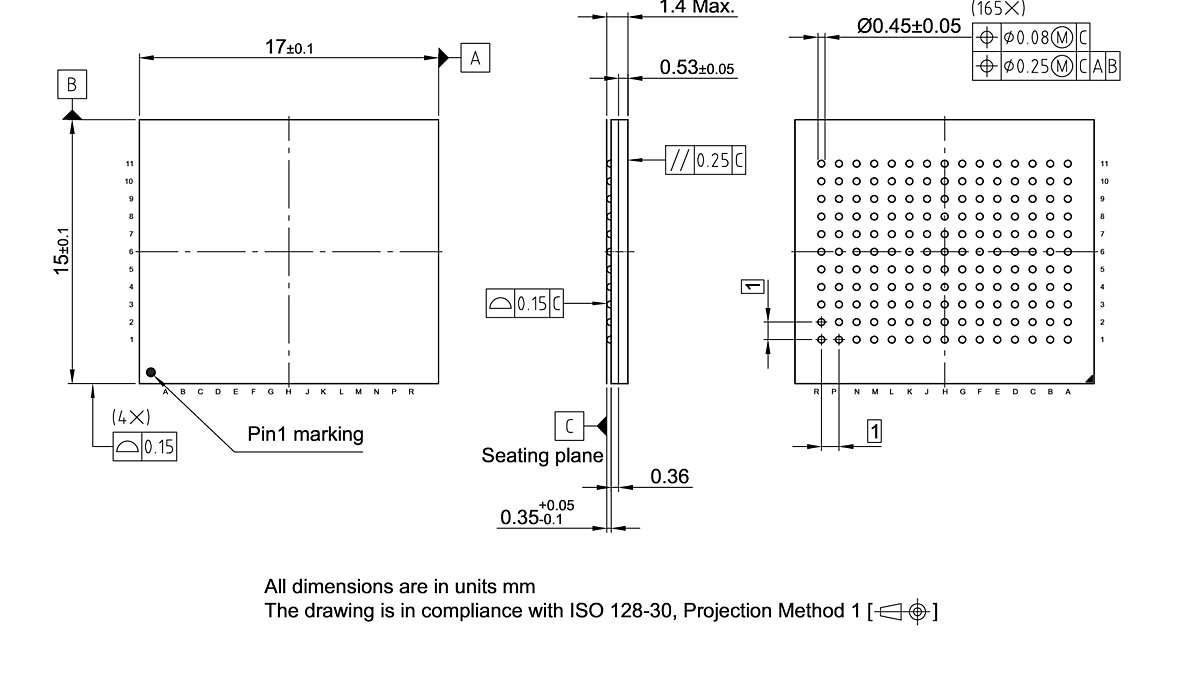 P-BGA-165-800_Package Outline