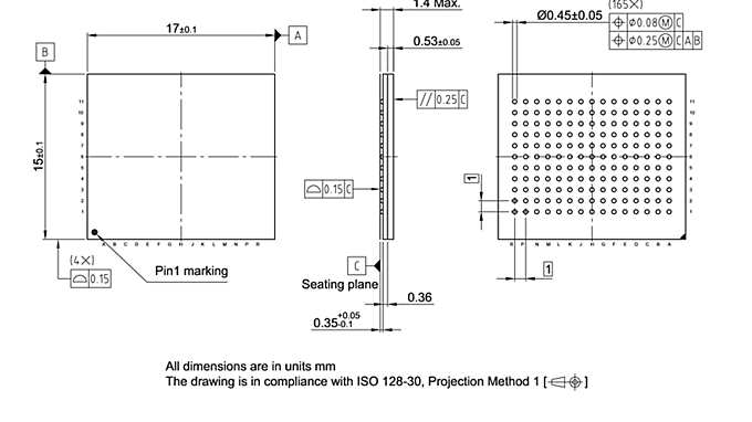 P-BGA-165-800_Package Outline