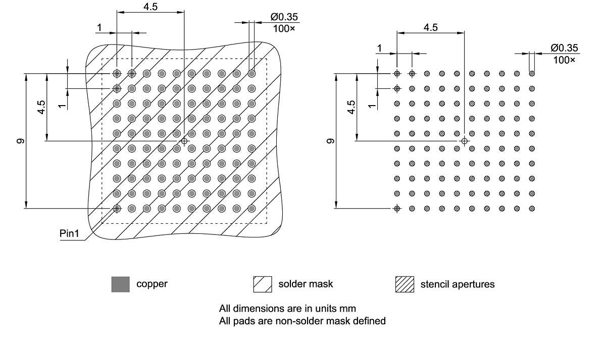 P-LFBGA-100-800_Footprint Drawing