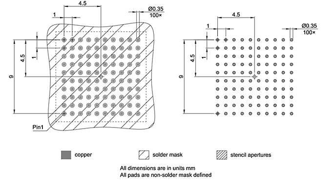 P-LFBGA-100-800_Footprint Drawing