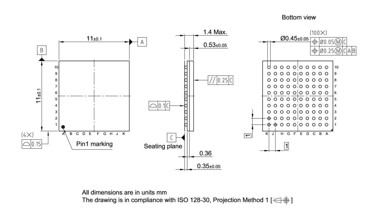 P-LFBGA-100-800_Package Outline