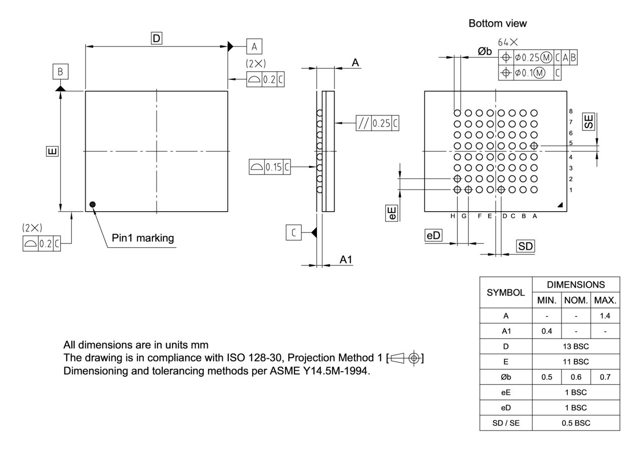 P-LFBGA-64-802_Package Outline