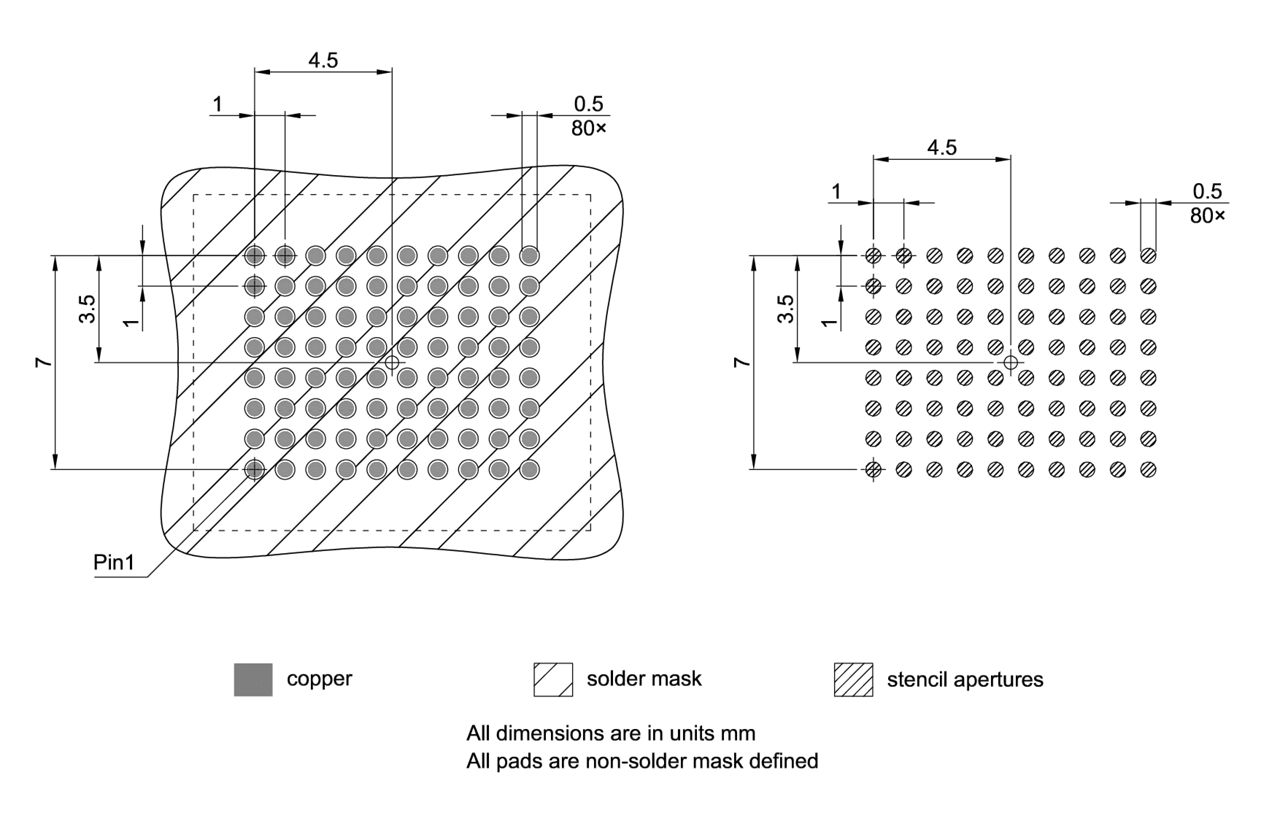 P-LFBGA-80-800_Footprint Drawing