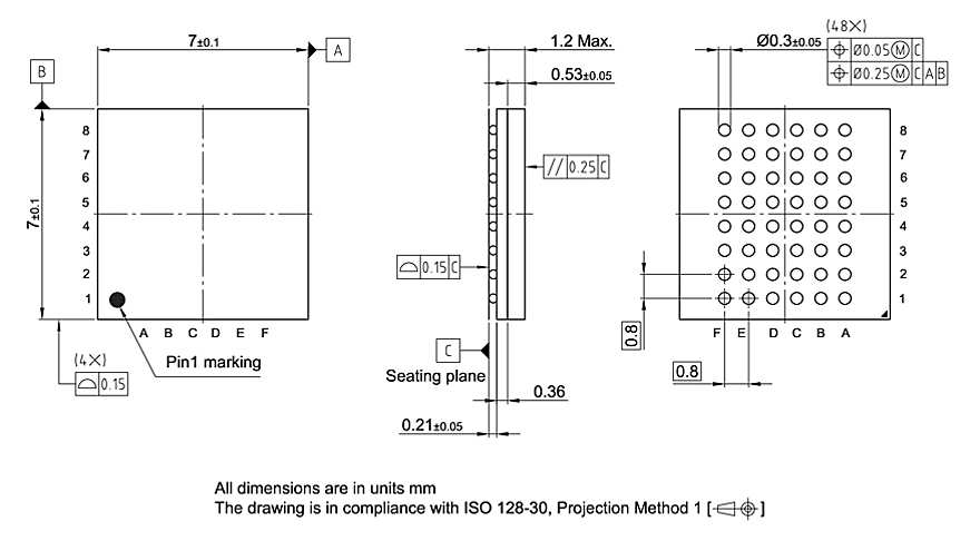 P-TFBGA-48-800_Package Outline