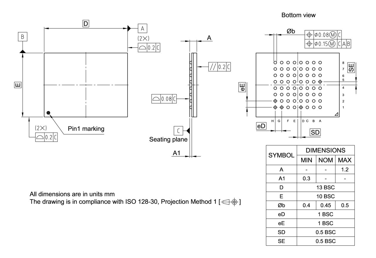P-TFBGA-64-801_Package Outline
