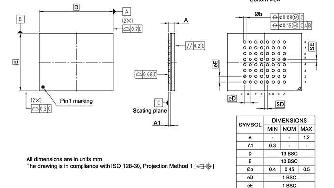 P-TFBGA-64-801_Package Outline