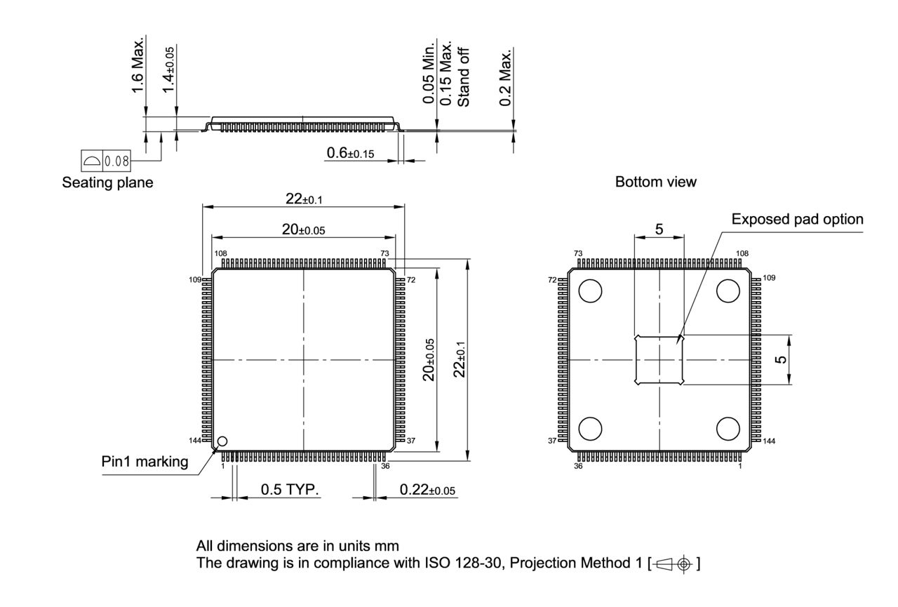 P-TQFP-144-809_Package Outline