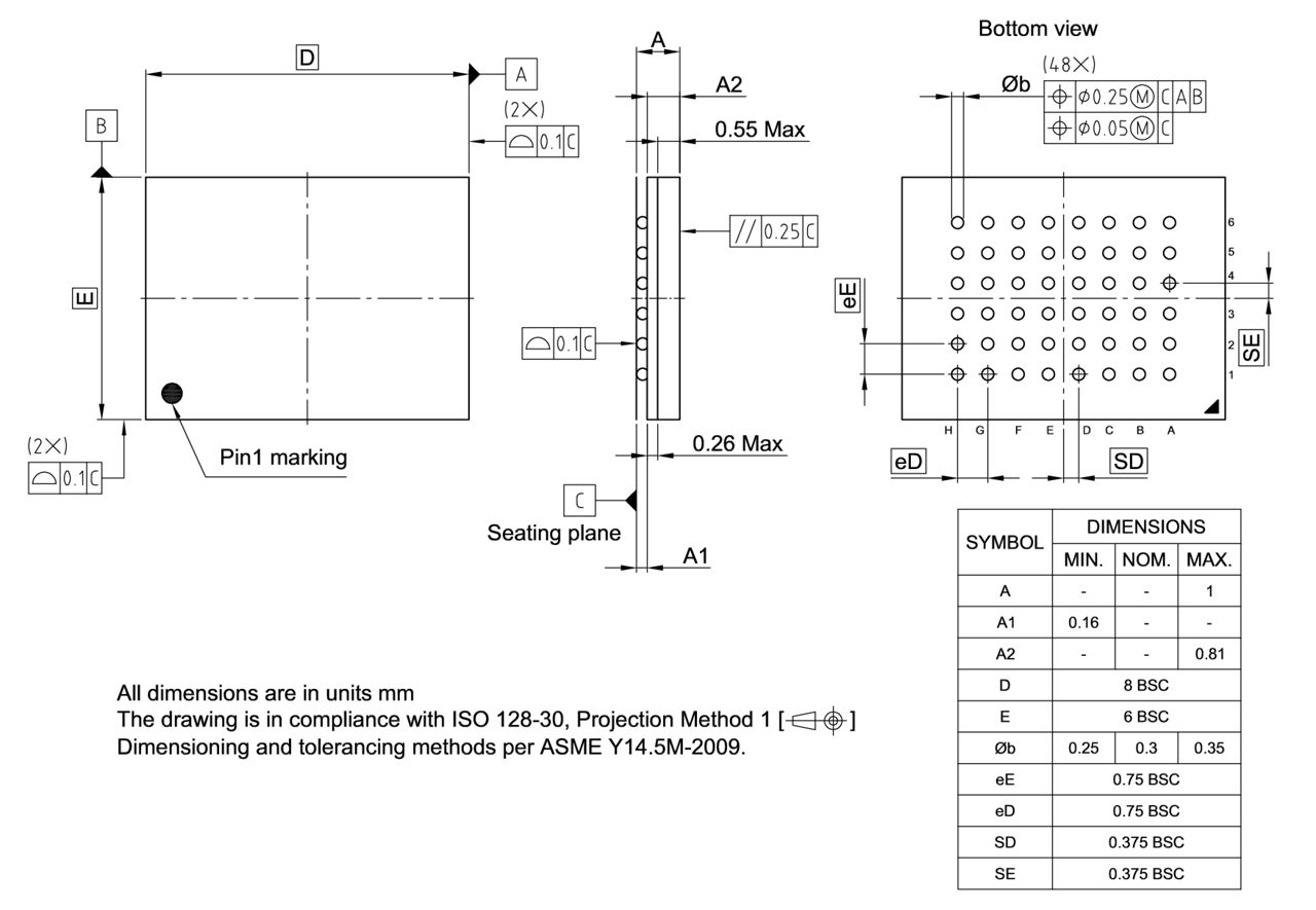 P-VFBGA-48-804_Package Outline