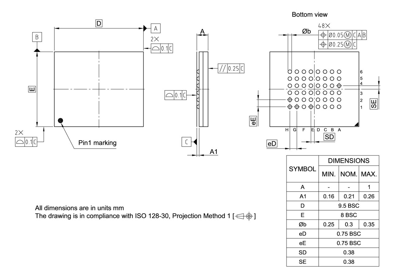 P-VFBGA-48-805_Package Outline