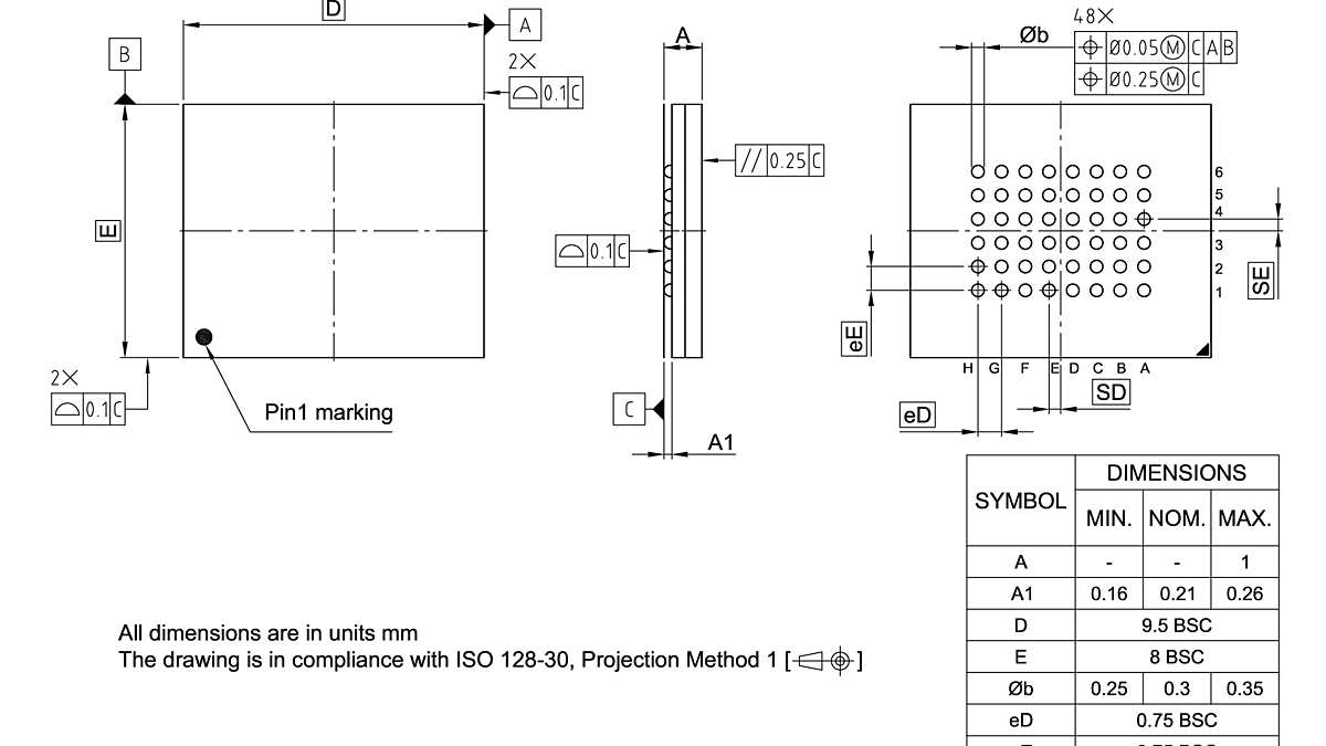 P-VFBGA-48-805_Package Outline