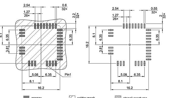 PG-LCC-32-900_Footprint Drawing