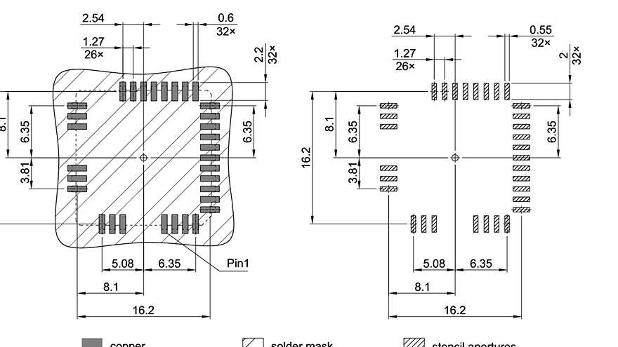 PG-LCC-32-900_Footprint Drawing
