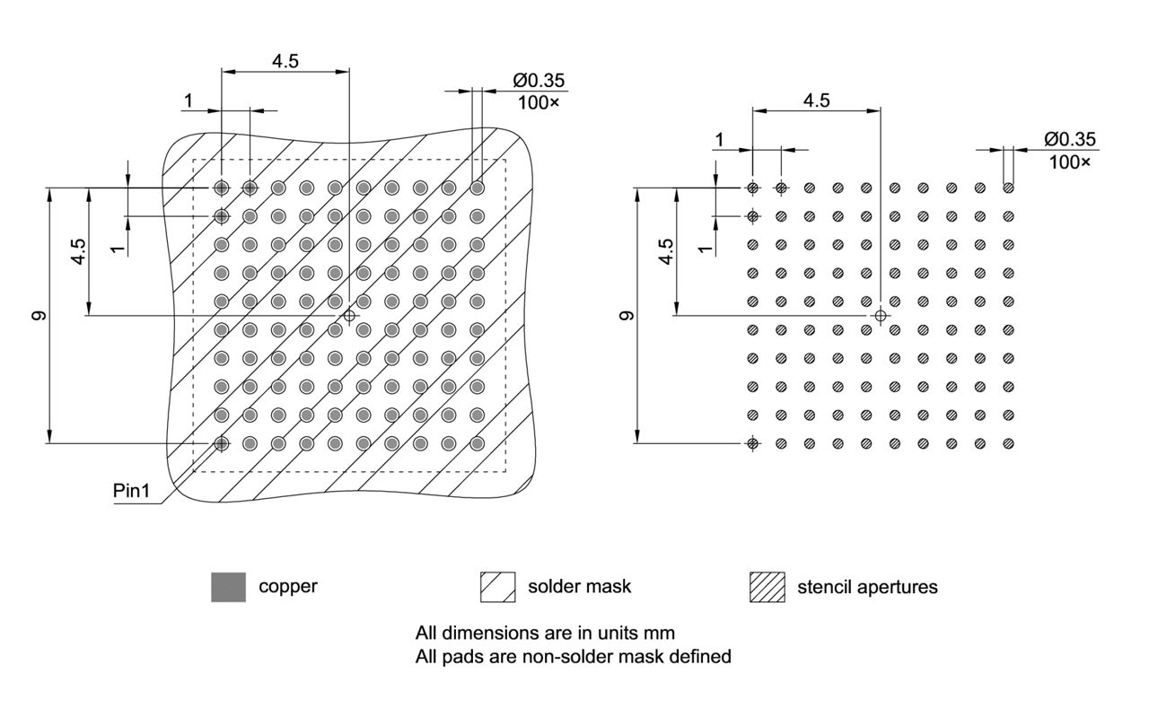 PG-LFBGA-100-800_Footprint Drawing