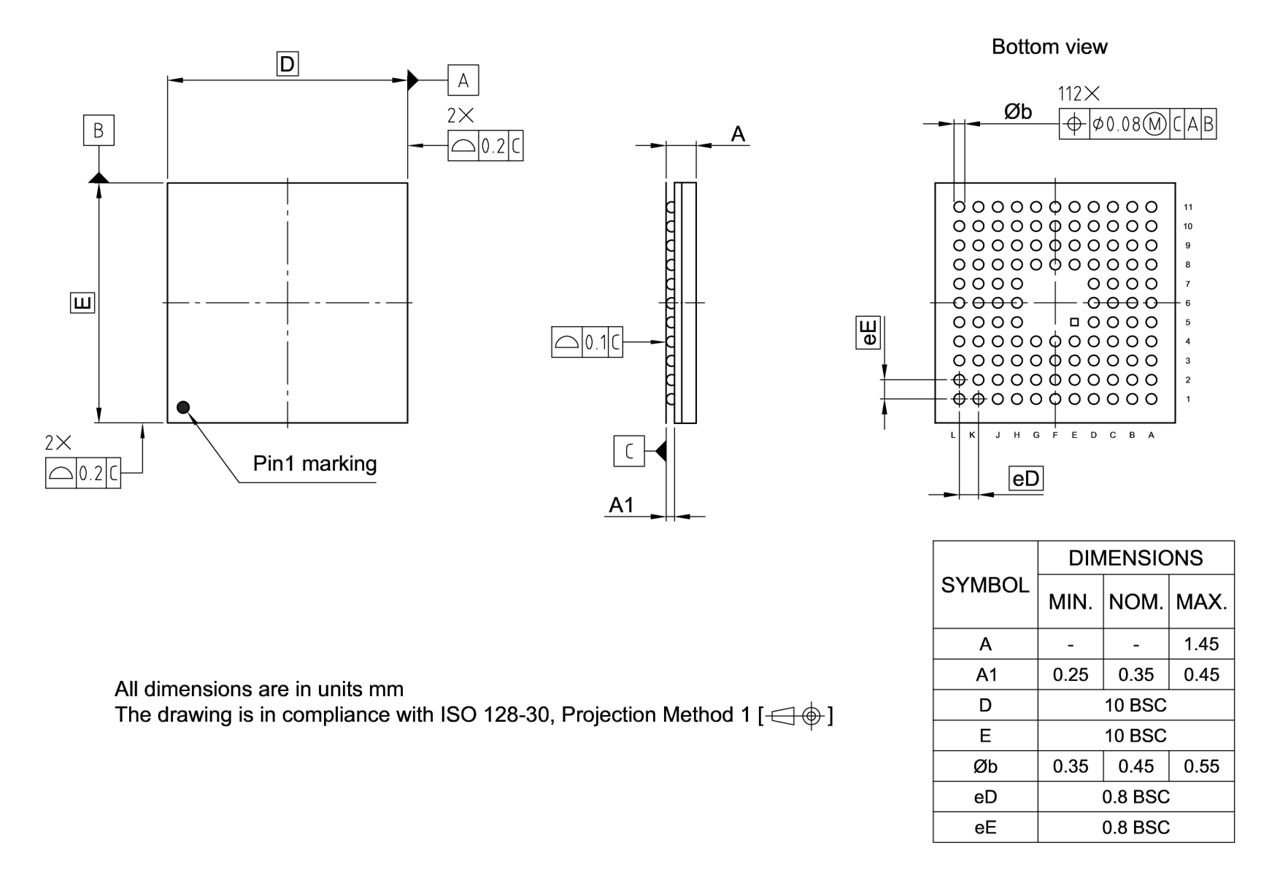 PG-LFBGA-112-800_Package Outline