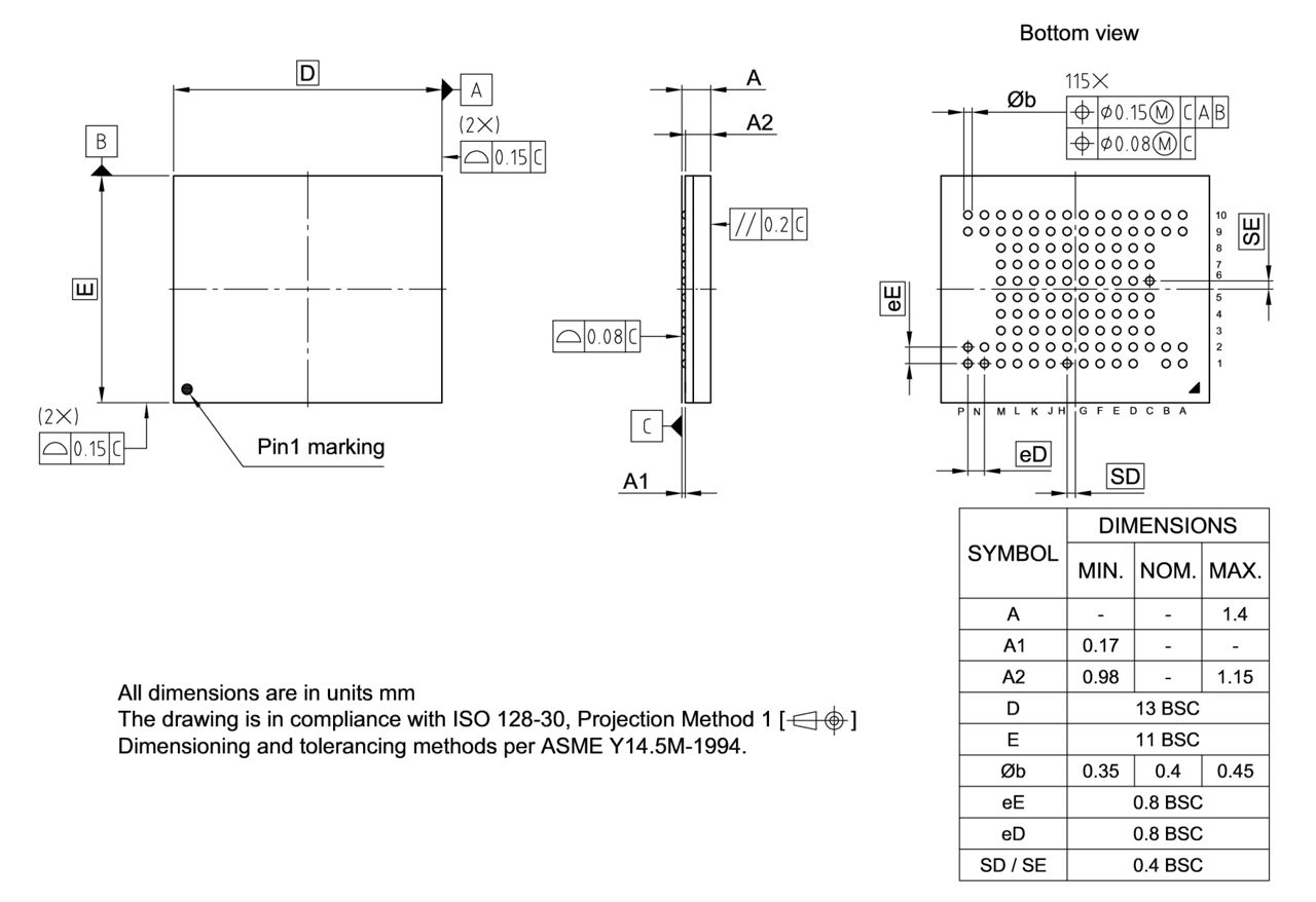 PG-LFBGA-115-800_Package Outline