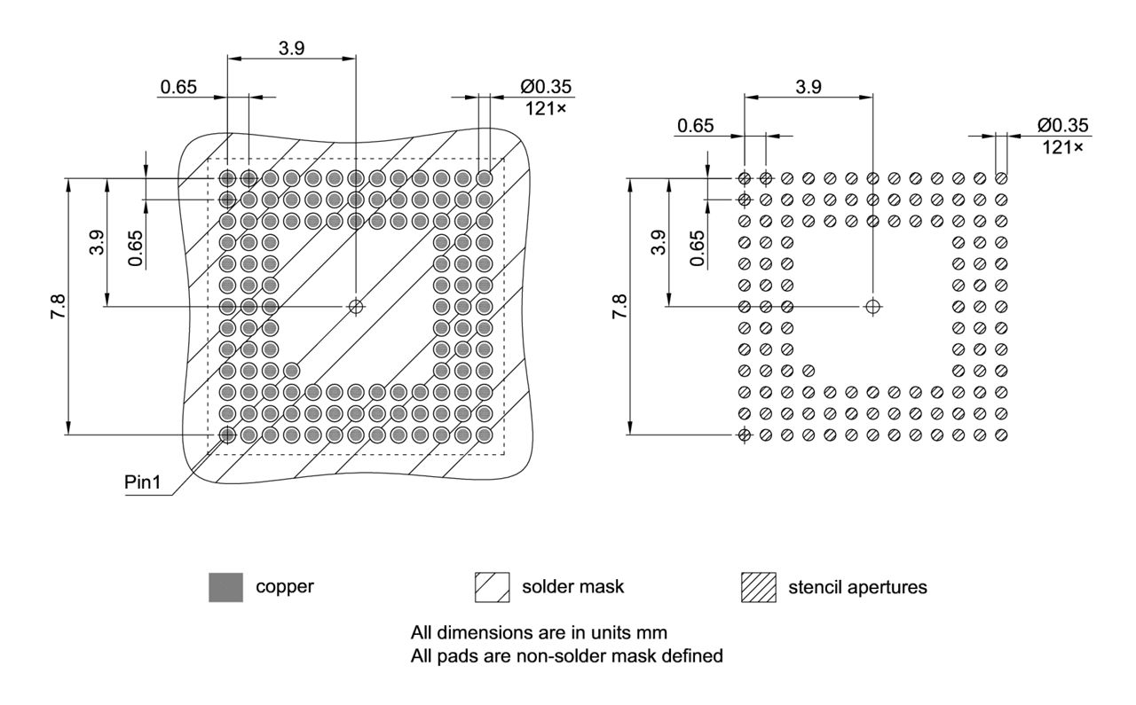 PG-LFBGA-121-800_Footprint Drawing