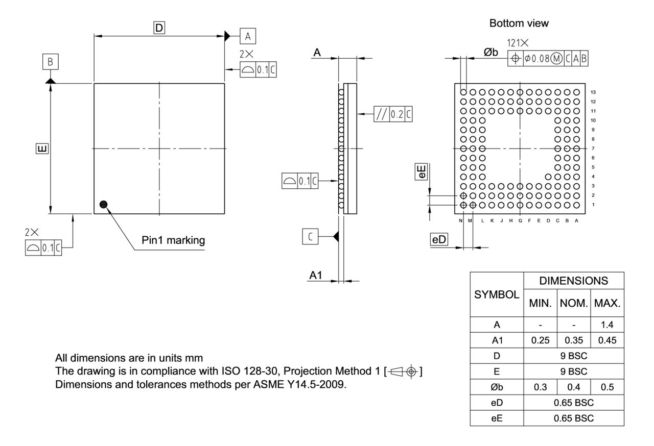 PG-LFBGA-121-800_Package Outline