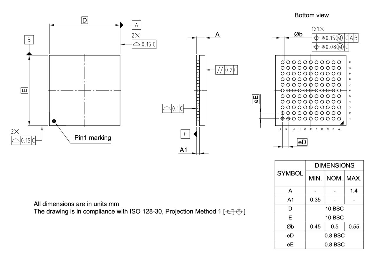 PG-LFBGA-121-801_Package Outline