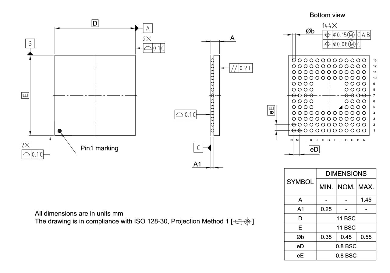 PG-LFBGA-144-800_Package Outline