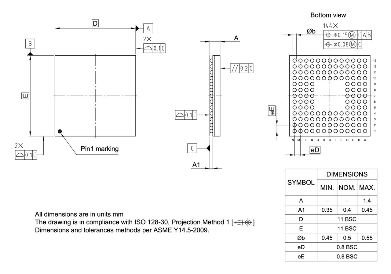 PG-LFBGA-144-802_Package Outline