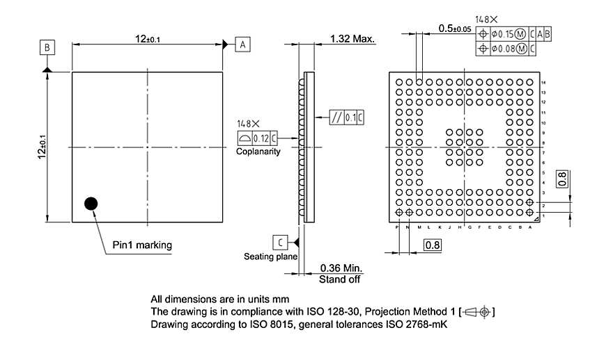 PG-LFBGA-148-2_Package Outline