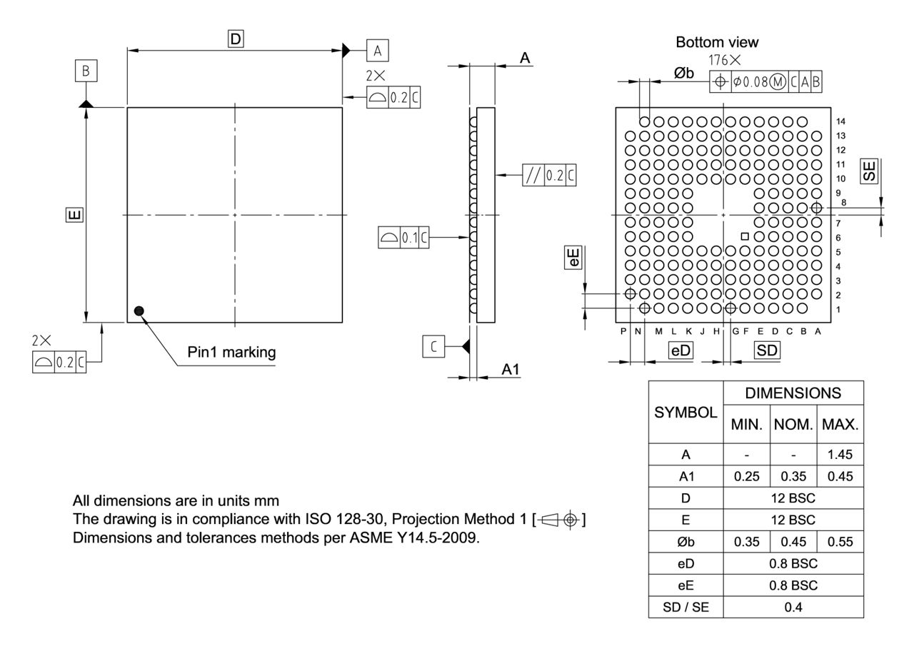 PG-LFBGA-176-800_Package Outline