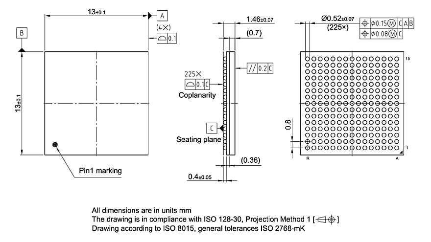 PG-LFBGA-225-850_Package Outline