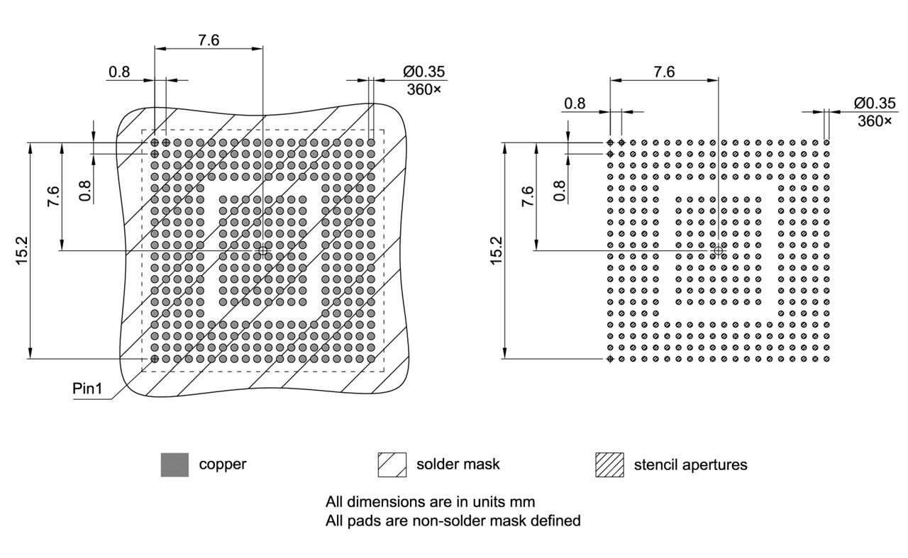 PG-LFBGA-360-850_Footprint Drawing
