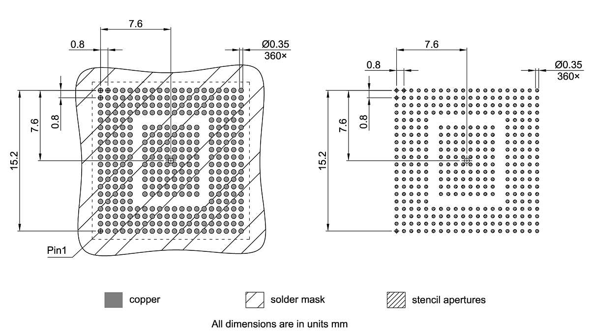 PG-LFBGA-360-850_Footprint Drawing