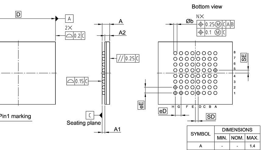 PG-LFBGA-64-800_Package Outline