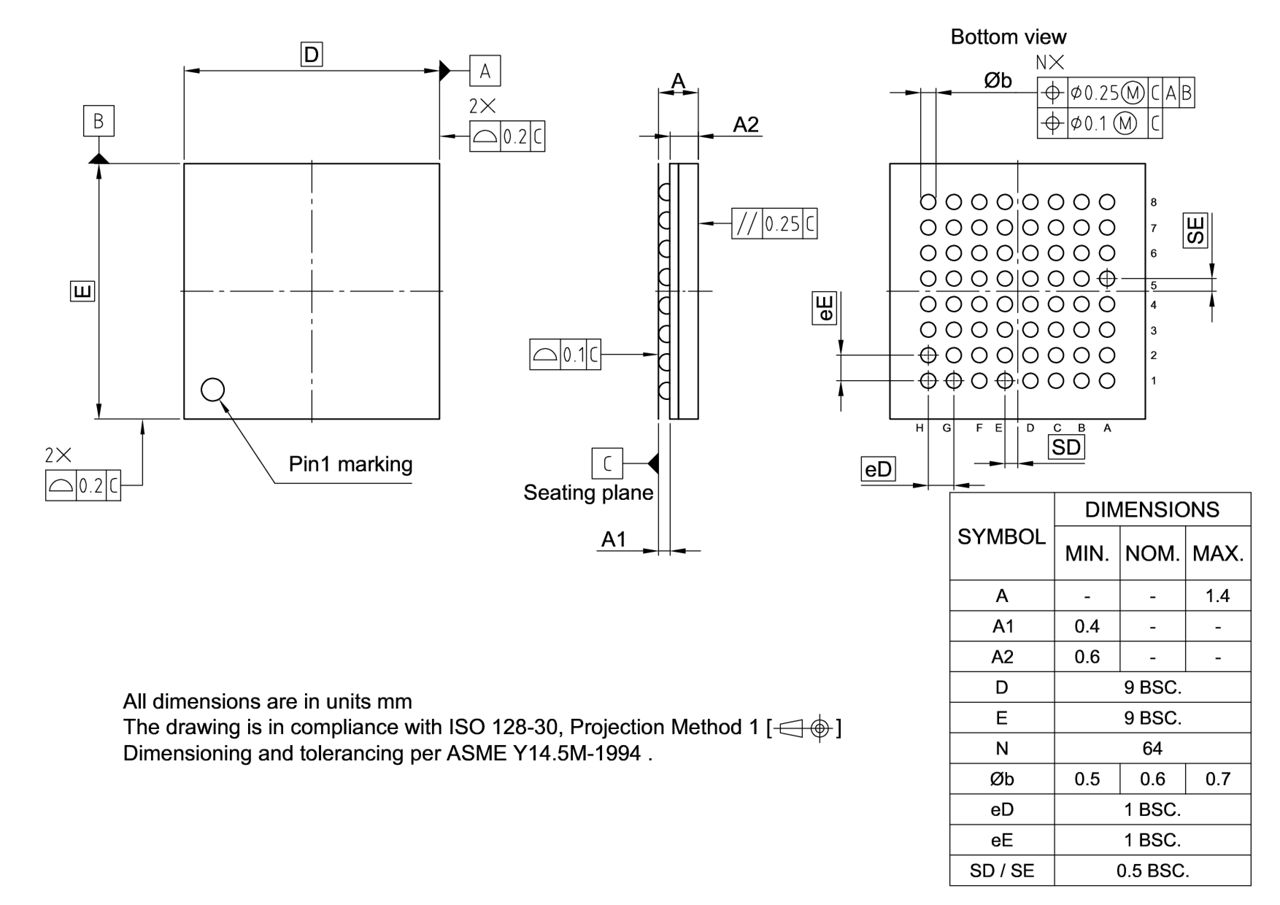 PG-LFBGA-64-801_Package Outline