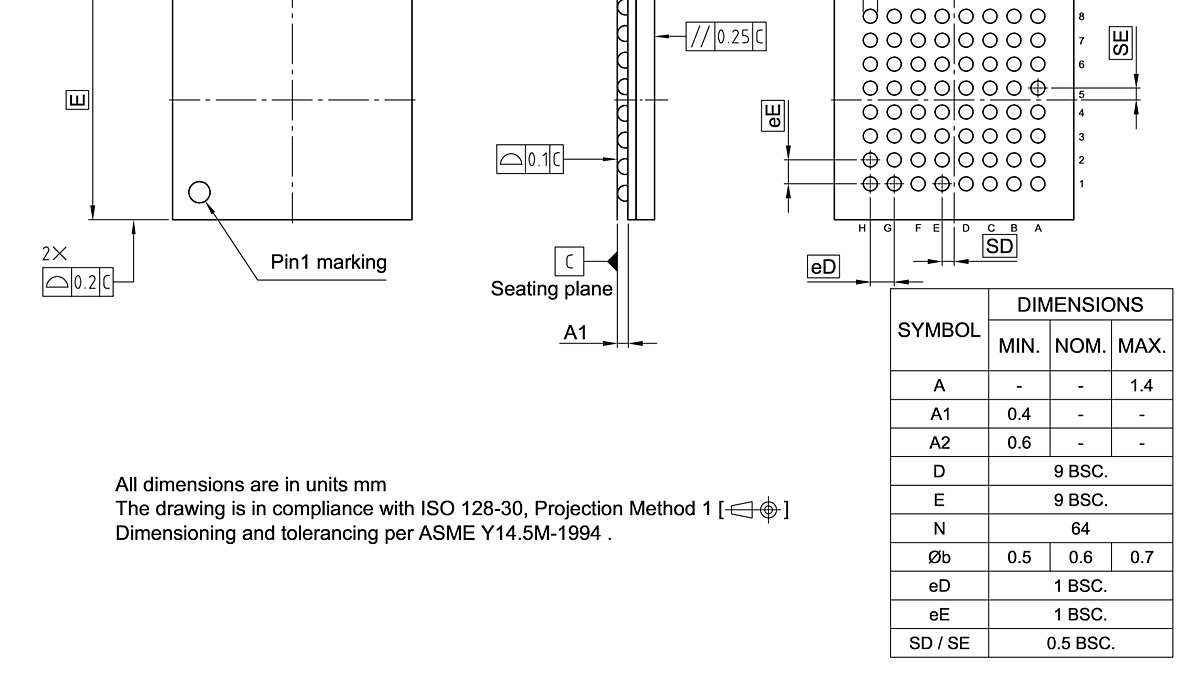 PG-LFBGA-64-801_Package Outline