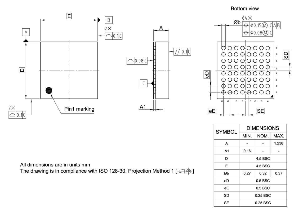 PG-LFBGA-64-804_Package Outline
