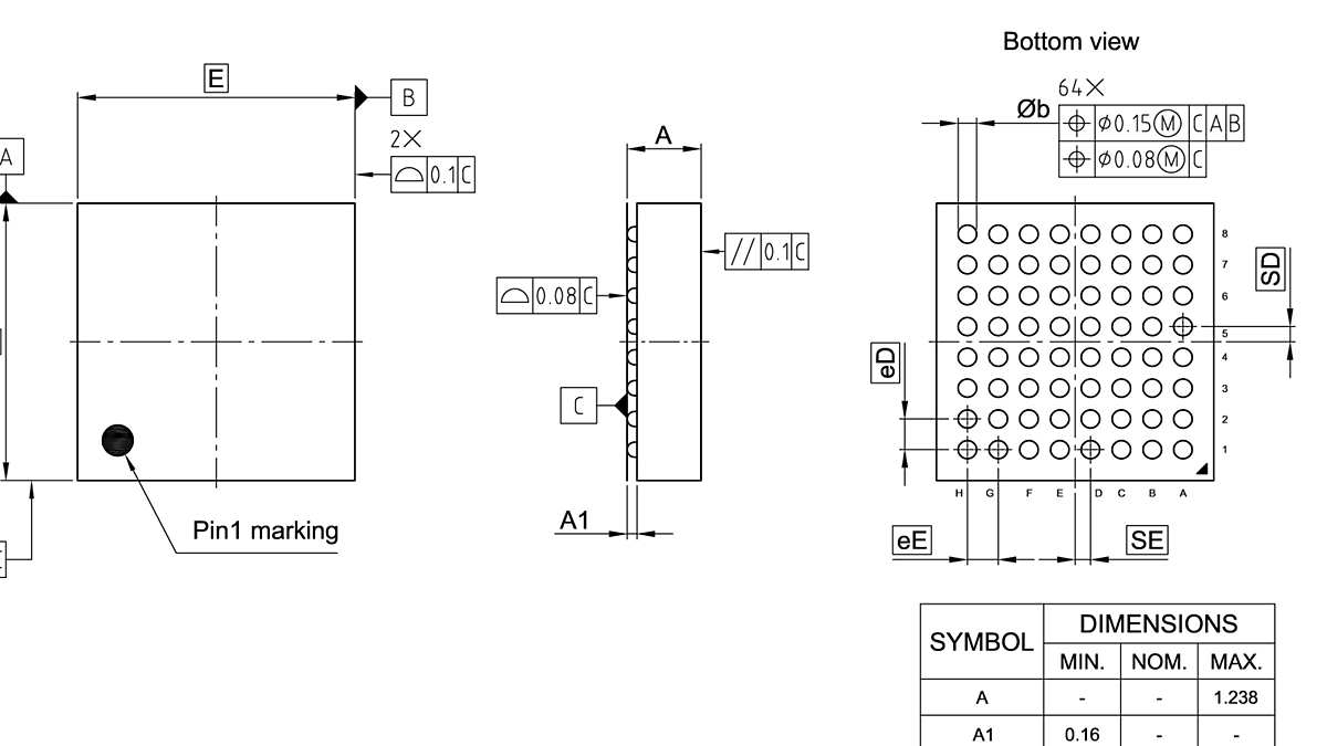 PG-LFBGA-64-804_Package Outline