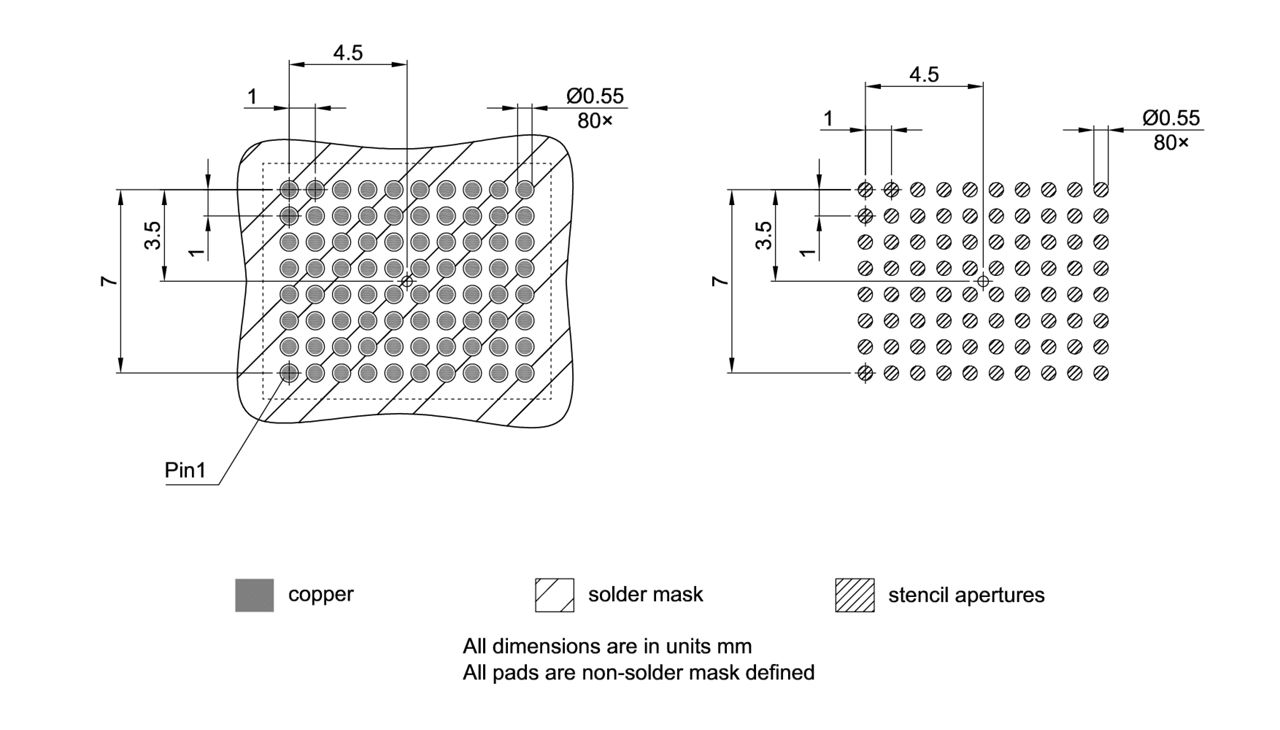 PG-LFBGA-80-801_Footprint Drawing