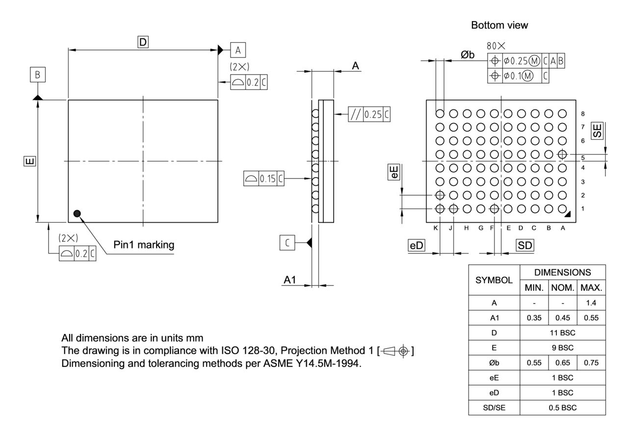 PG-LFBGA-80-801_Package Outline