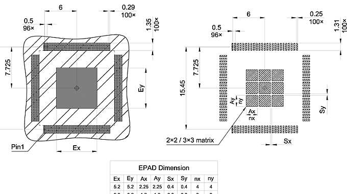 PG-LQFP-100-15_Footprint Drawing