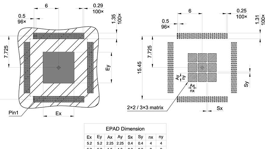 PG-LQFP-100-15_Footprint Drawing