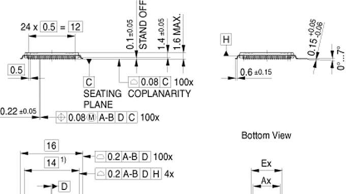 PG-LQFP-100-15_Package Outline