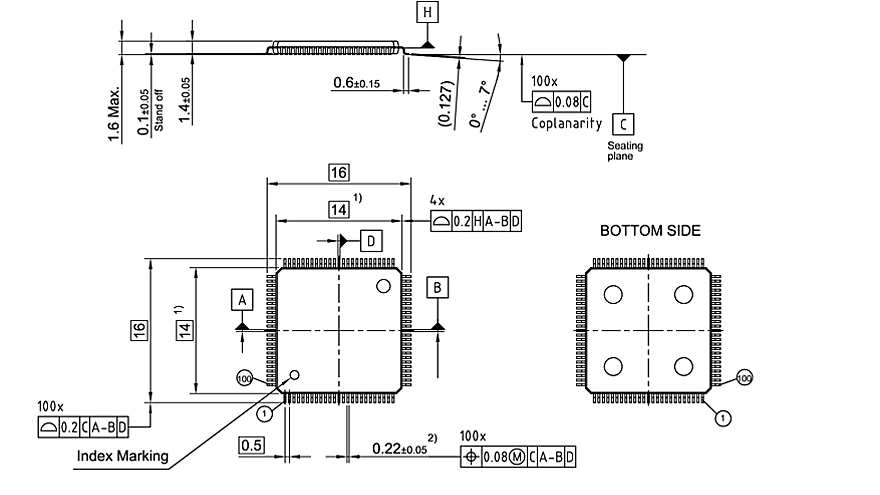 PG-LQFP-100-28_Package Outline